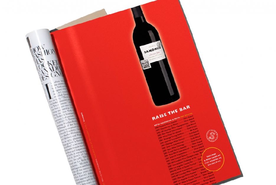 Sandhill Wines, Raise the Bar campaign ad